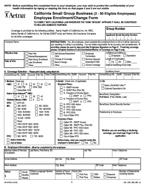 California Small Group Employee Enrollment Form
