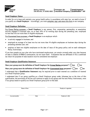Small Employer Status Qualification Form