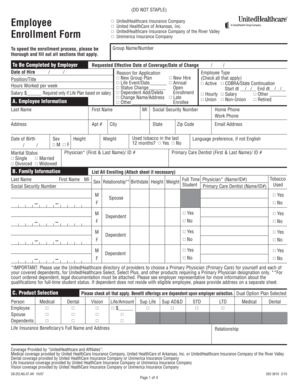 UnitedHealthcare Employee Enrollment Form