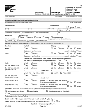 Employee Enrollment and Waiver Form - NC