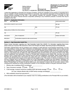 Principal HSA Application Form