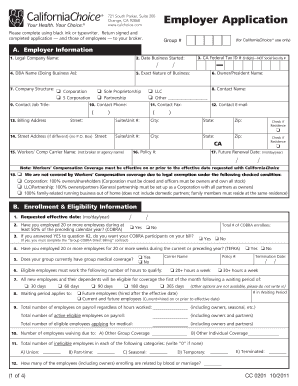 CaliforniaChoice Employer Application