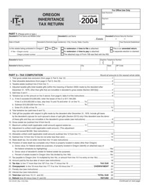 Oregon Inheritance Tax Return Form IT-1
