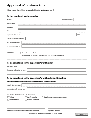 Business Trip Approval Form