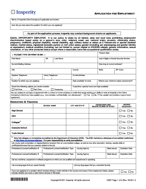 Insperity Application for Employment