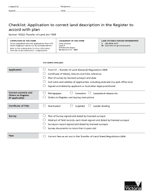 Application to Correct Land Description
