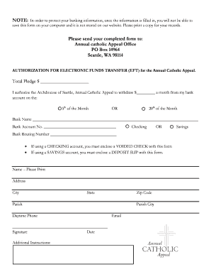 Authorization for Electronic Funds Transfer