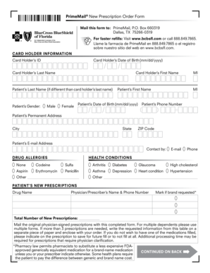 PrimeMail New Prescription Order Form