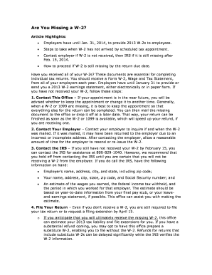 Missing W-2 Tax Form Guide