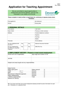 Application for Teaching Appointment