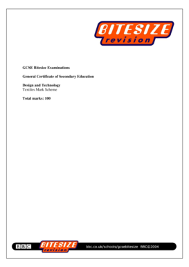 GCSE Design and Technology Textiles Mark Scheme