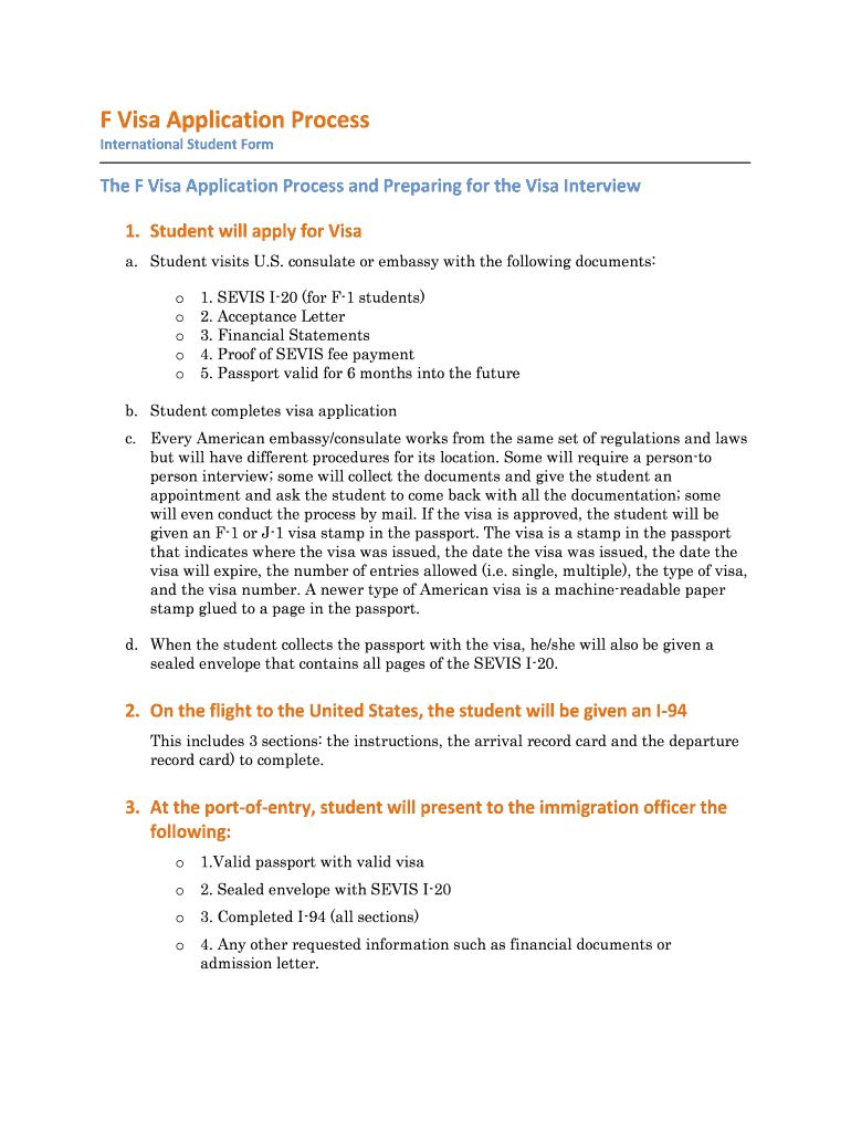 Fillable Online F Visa Application Process Fax Email Print PdfFiller Fillable Online F Visa Application Process Fax Email Print PdfFiller