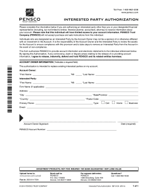 PENSCO Interested Party Authorization