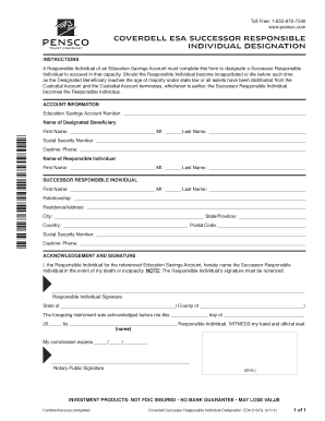 Coverdell ESA Successor Responsible Individual Designation