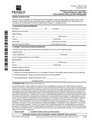 Traditional/SEP IRA Transfer/Rollover Request