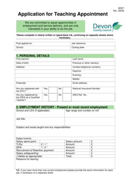 Application for Teaching Appointment