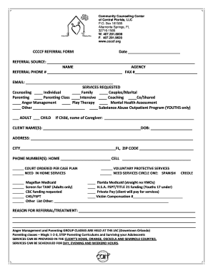 Community Counseling Center Referral Form