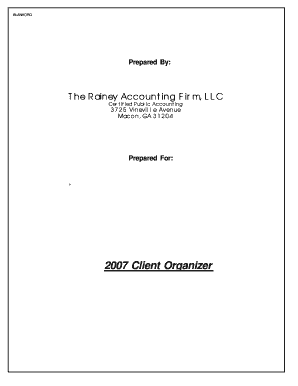 2007 Client Organizer Tax Form