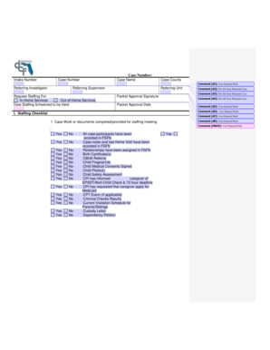 Child Welfare Case Staffing Checklist