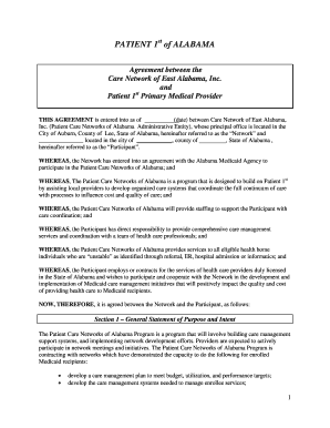 Patient 1st of Alabama Agreement