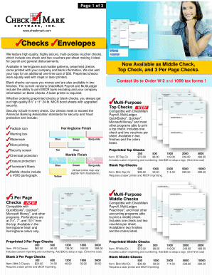 Preprinted Check Order Form