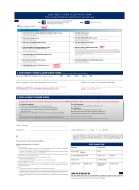UOB Credit Card Application Form