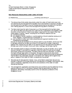 Non Recourse Discounting under Letter of Credit
