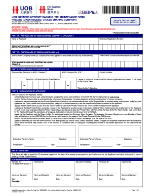 UOB Business Internet Banking Token Request Form