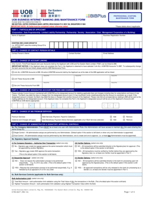 UOB Business Internet Banking Maintenance Form