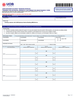 UOB Business Internet Banking Transaction Approval Mandate