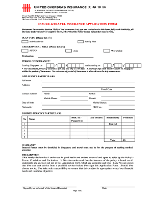 Insure & Travel Insurance Application Form
