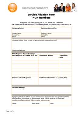 Service Addition Form