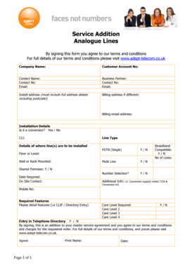 Service Addition Form