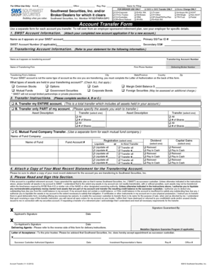 Southwest Securities Account Transfer Form