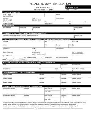 Lease to Own Application