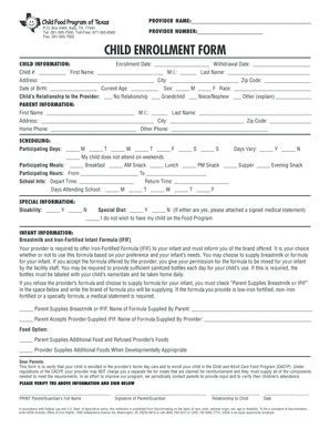 Child Enrollment Form