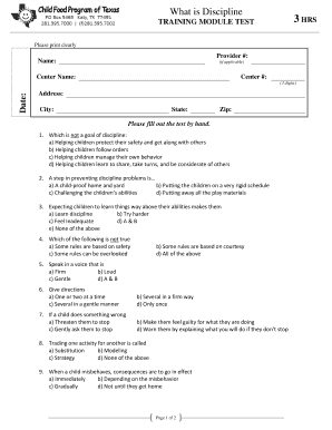 Discipline Training Module Test