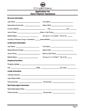 Down Payment Assistance Application