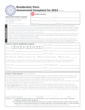 Residential Farm Assessment Complaint