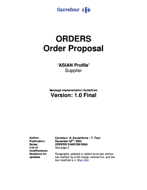 Order Proposal ASIAN Supplier Profile - Carrefour.net