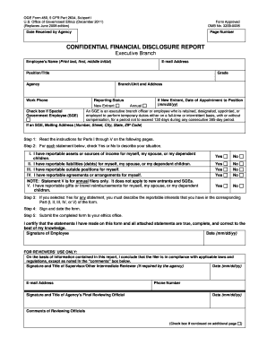 OGE Form 450 Confidential Financial Disclosure Report