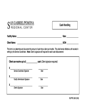 Cash Handling Authorization Form