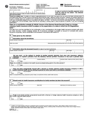 German Pension Insurance Claim Form