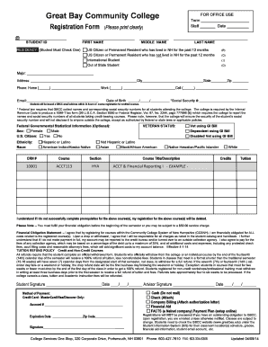 Great Bay Community College Registration Form