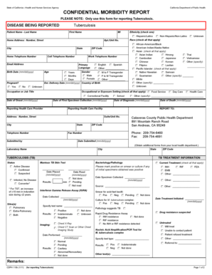 California Tuberculosis Morbidity Report