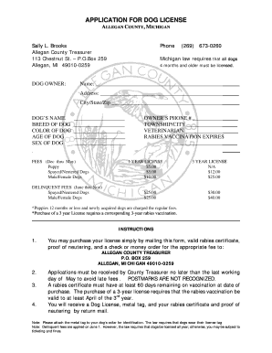 Dog License Application