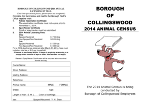 Collingswood Animal Licensing Form