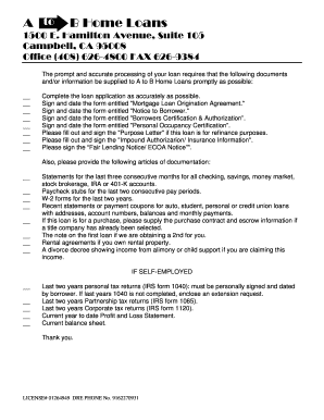 Mortgage Loan Origination Agreement