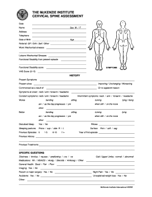 Cervical Spine Assessment Form