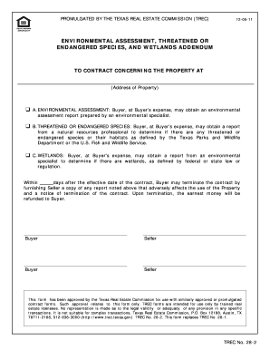 Texas Real Estate Environmental Assessment Addendum